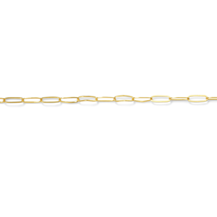 Permanent Jewelry, Paperclip Chain, 14k Solid Yellow Gold by the Inch
