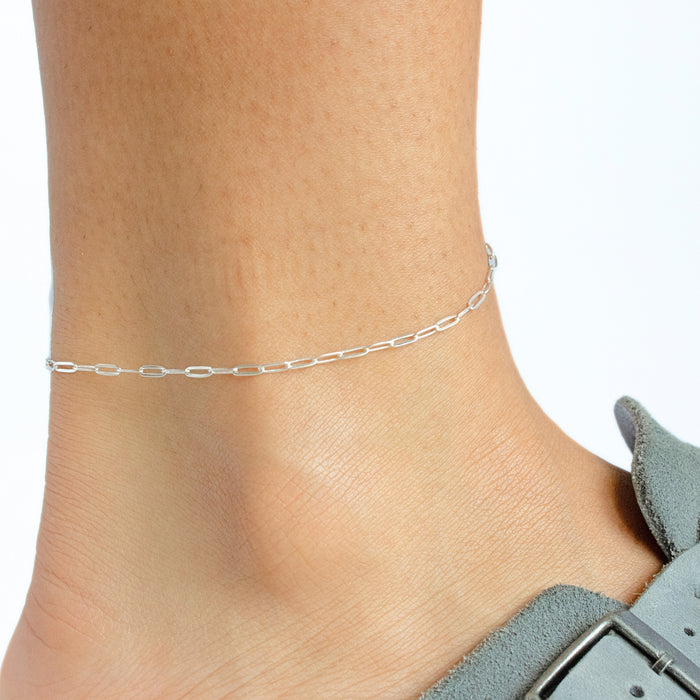 Paperclip Chain, Sterling Silver by the Bracelet