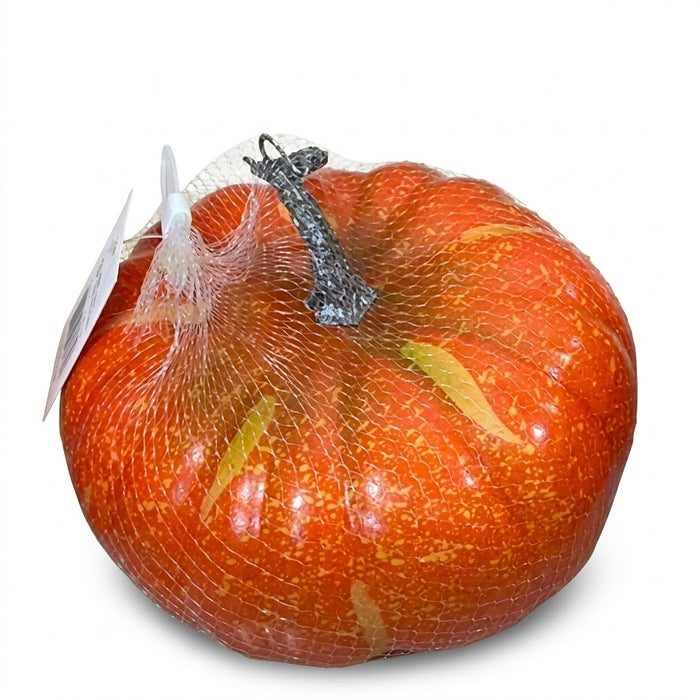 Partyrite 8" Extra Large Artificial Orange Thanksgiving Pumpkin Decoration | Wholesale