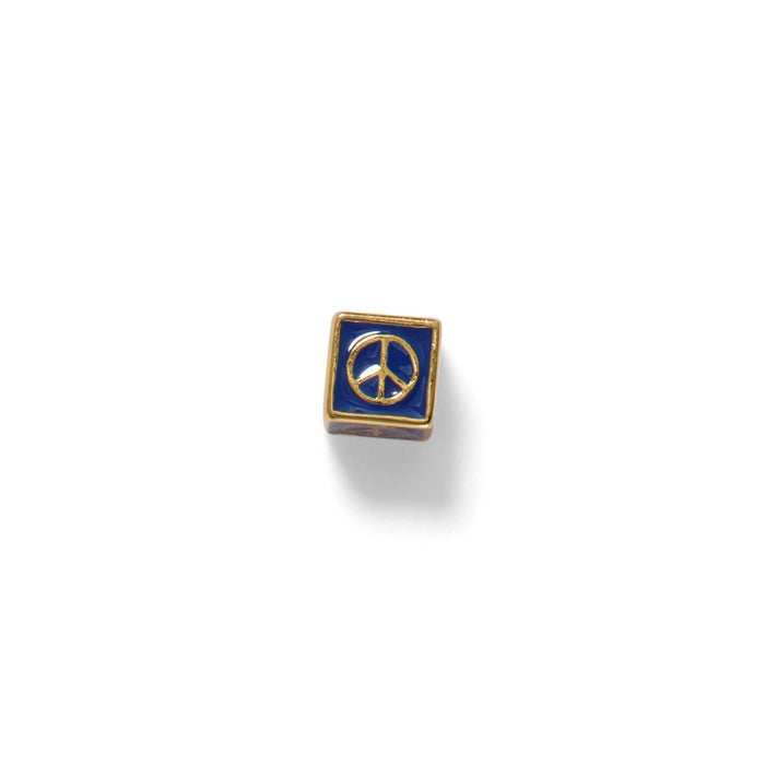 Peace Sign Bead Charm, Vermeil