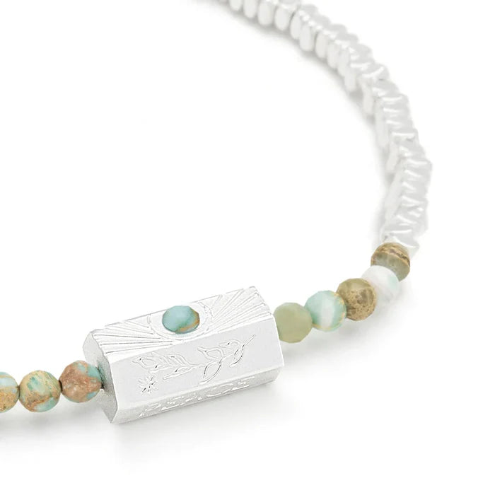 Peace Stella Bracelet in Aqua Terra Silver - Madison's Niche