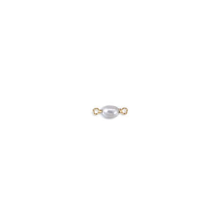 Permanent Jewelry, connector charm, pearl bead, vermeil