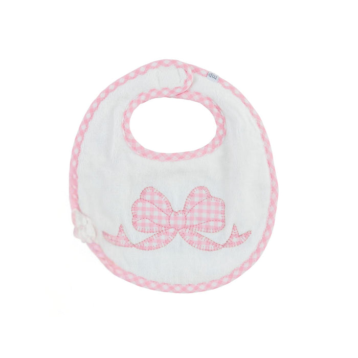 Pink Gingham Bow Bib - Madison's Niche