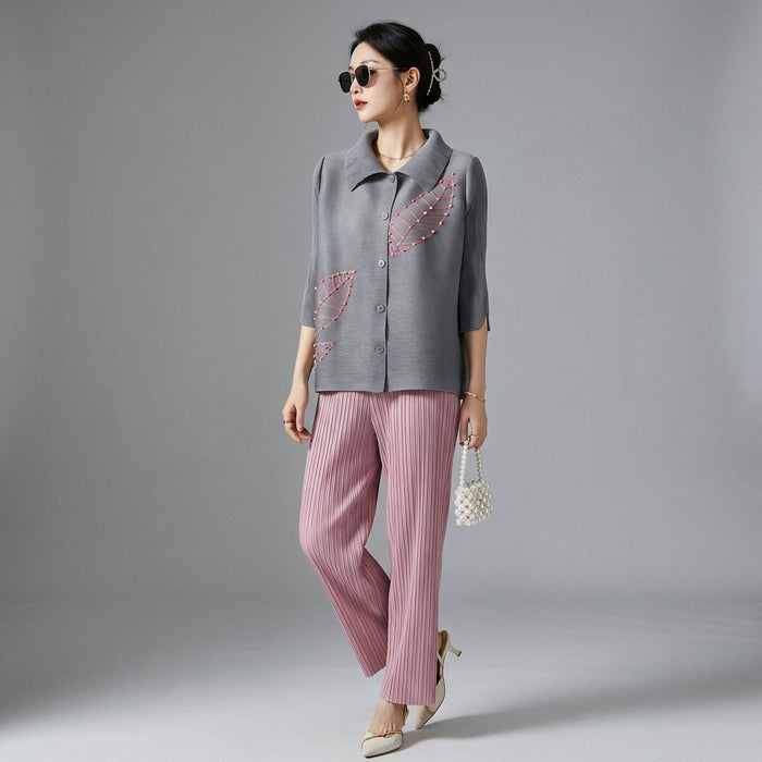 Top court manches sept-quarts en polyester pour femme - Koreanxwear - Taille one size