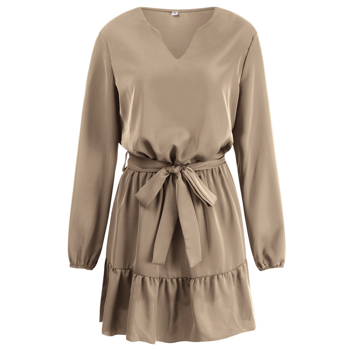 Round Neck Slim Long Sleeve Dress