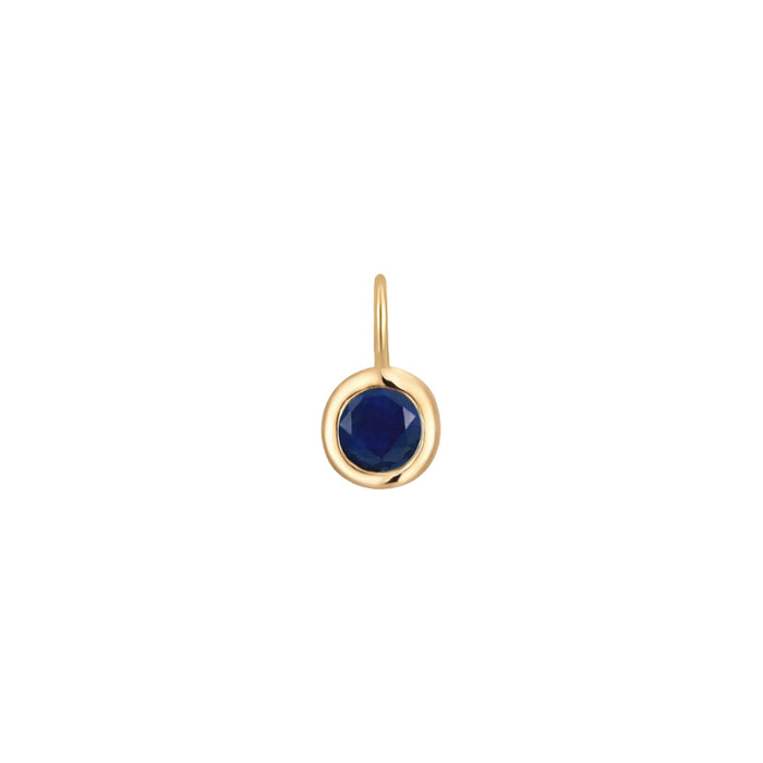 Permanent Jewelry, Sapphire Charm, Vermeil