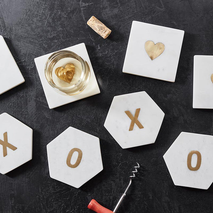 Set of 4 Marble Heart Coasters - Madison's Niche