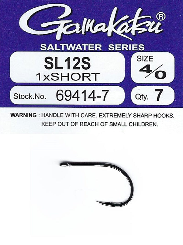 SL12S 1X Short NSB Gamakatsu 1/0 Fly Tying Rivers and Glen Trading Co