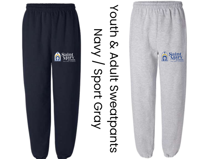 SMS St. Mary's School Sweatpants with St Mary Logo - Youth & Adult