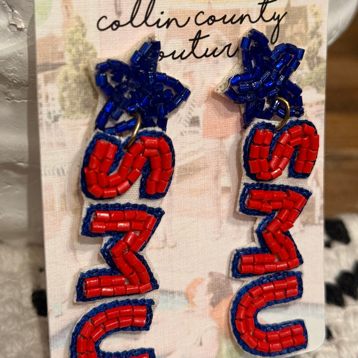 SMU Beaded Earrings