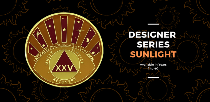 Stood in the Sunlight 12 Year Specialty AA Recovery Medallion - Tri-Plated Twelve Year Chip/Coin