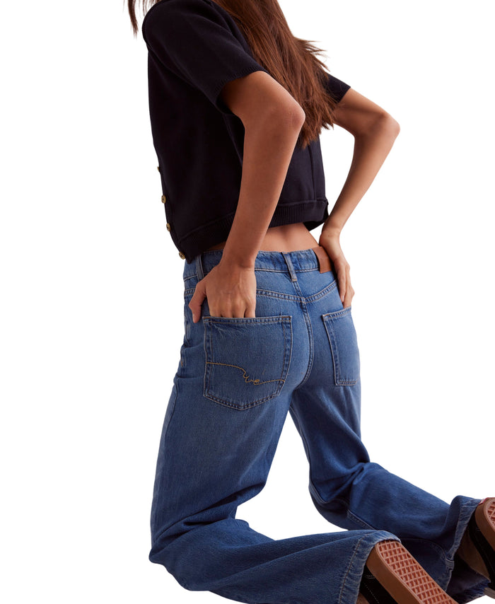 Stride Straight Wide Jeans in Walk Away - Madison's Niche