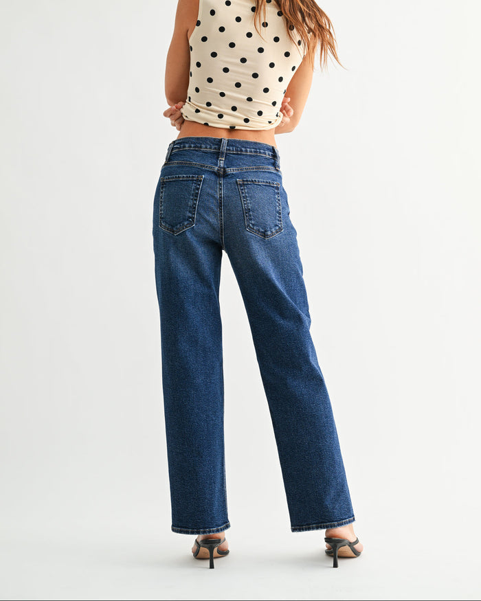 The Mid Rise Stretch Boyfriend Jean - BP204J - Dark Denim