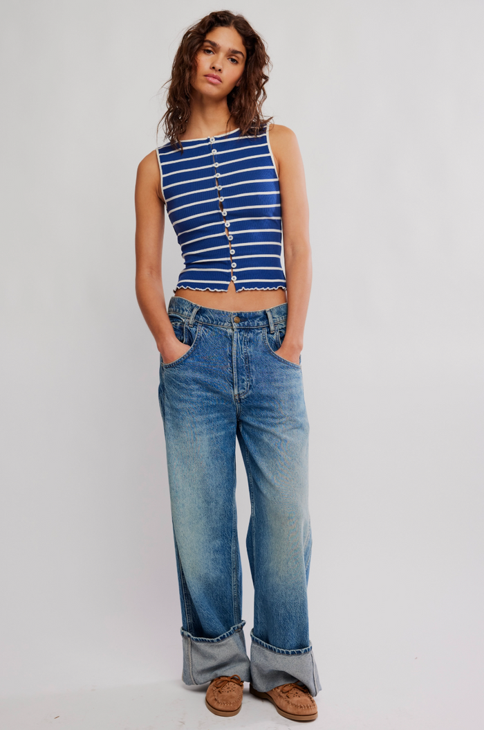 Tilly Striped Tank - Navy Combo