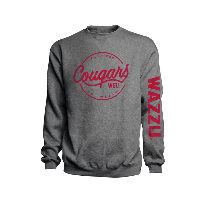 Unisex Dark Grey WAZZU Crewneck Sweatshirt