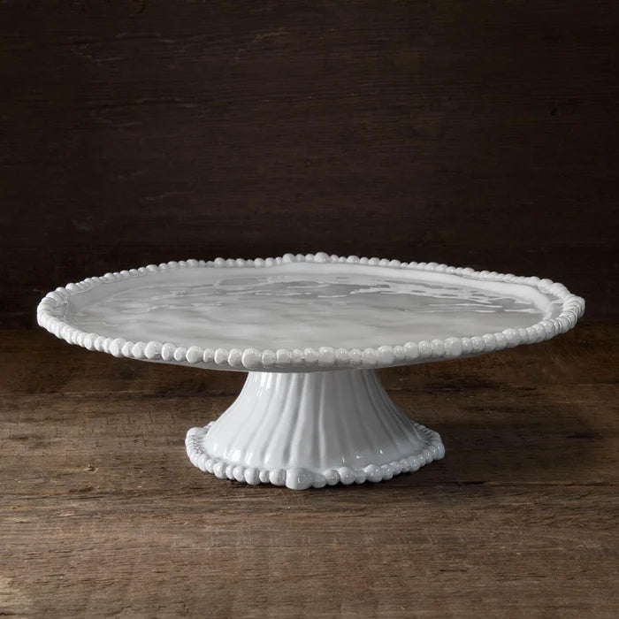 VIDA Alegria Pedestal Cake Plate White.