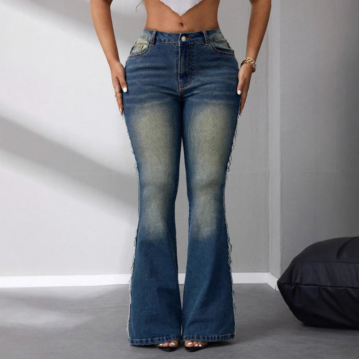 Women Clothing Stretch Trendy Flared Jeans