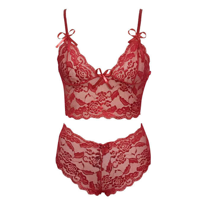 Women’s Sheer Three‑Point Lace Sling Lingerie – Adjustable