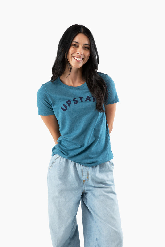 Women's Upstate Arch Relaxed T - Heather Deep Teal / Navy