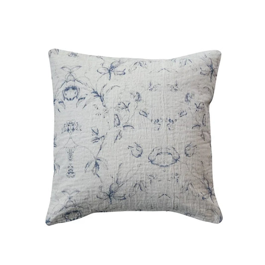 18" Blue Print Pillow - Madison's Niche