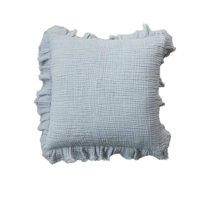 20" Ruffled Blue Pillow - Madison's Niche