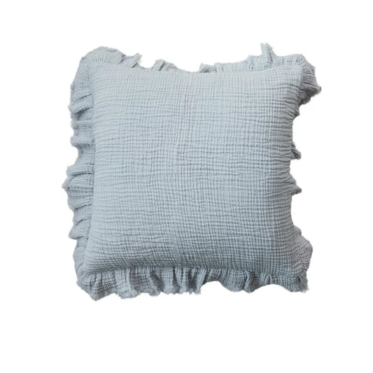 20" Ruffled Blue Pillow - Madison's Niche