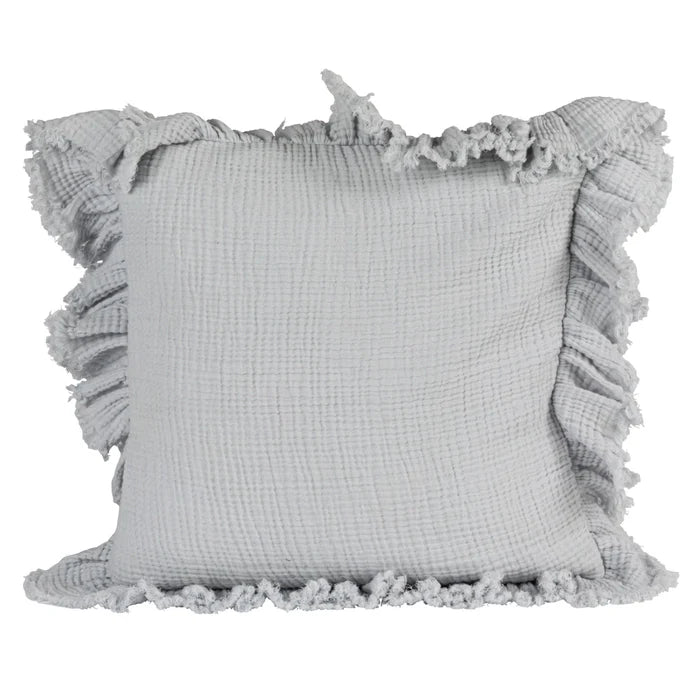 20" Ruffled Blue Pillow - Madison's Niche