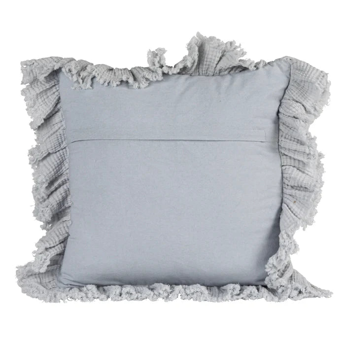 20" Ruffled Blue Pillow - Madison's Niche