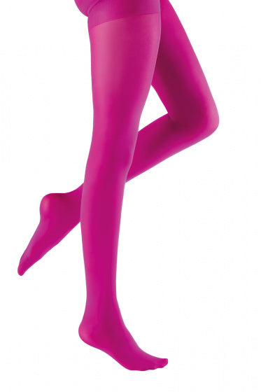 Bright pink tights on a white background