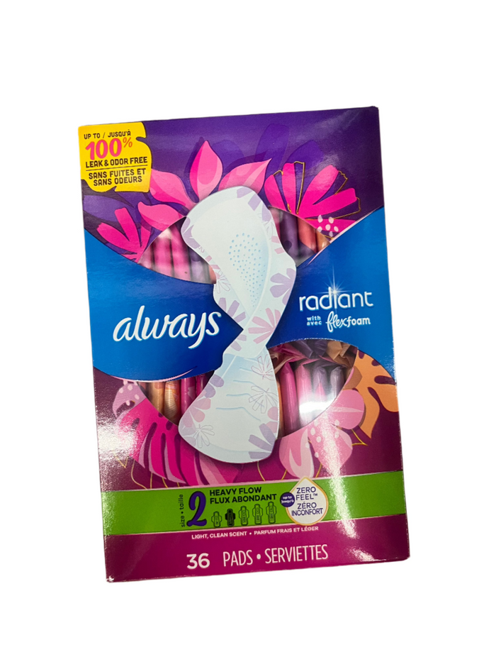 Always Radiant 2 Heavy Flow 36 Pads