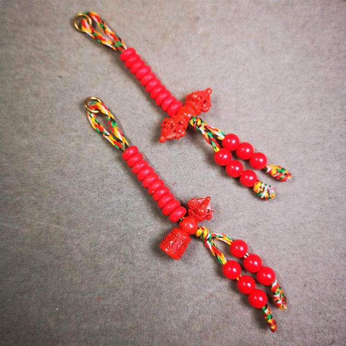 6mm Red Cinnabar Prayer Bead Counters - Tibetan Buddhist art, view 5