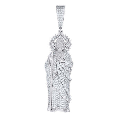 925 Sterling Silver Moissanite St. Jude Pendant