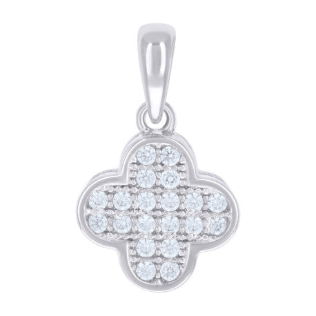 925 Sterling Silver Womens Moissanite Clover Pendant