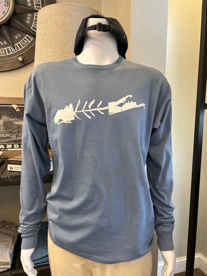 LI Fish Long Sleeve Tee in Slate - Madison's Niche