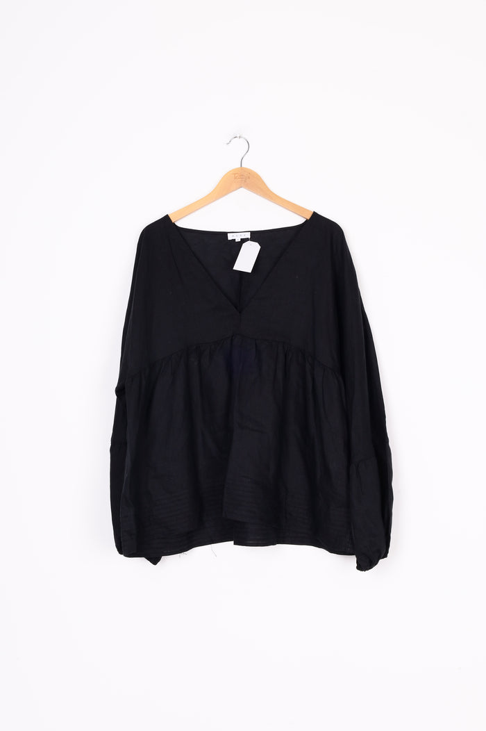 Aere Womens Black Blouse Size 16