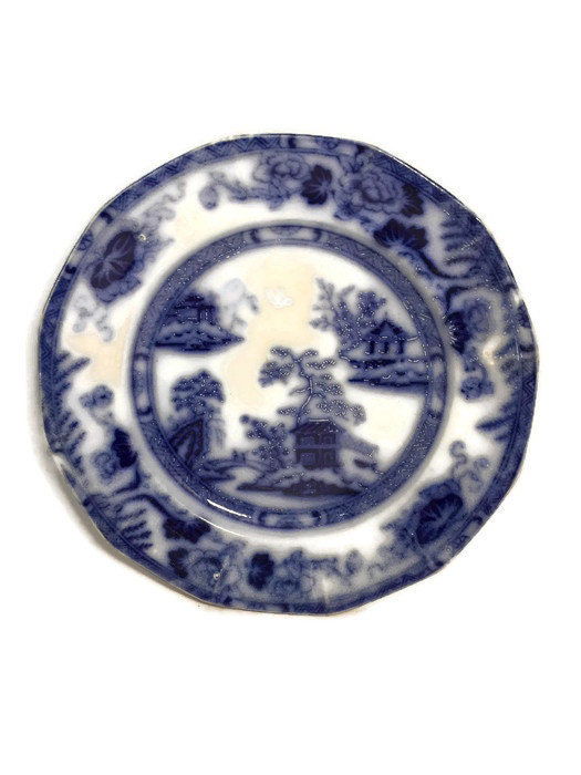 Antique Flow Blue Plate at Duckwells