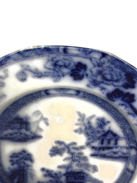 Antique Flow Blue Plate at Duckwells