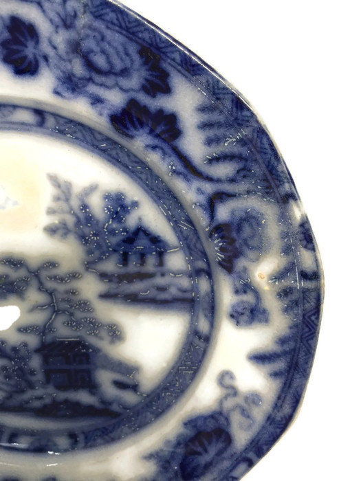 Antique Flow Blue Plate at Duckwells