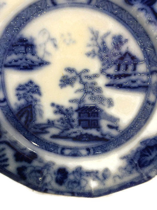Antique Flow Blue Plate at Duckwells