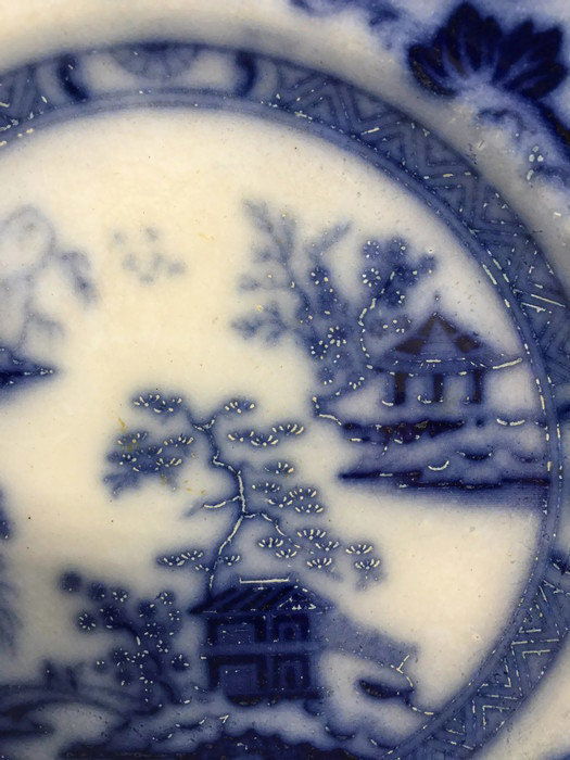 Antique Flow Blue Plate at Duckwells
