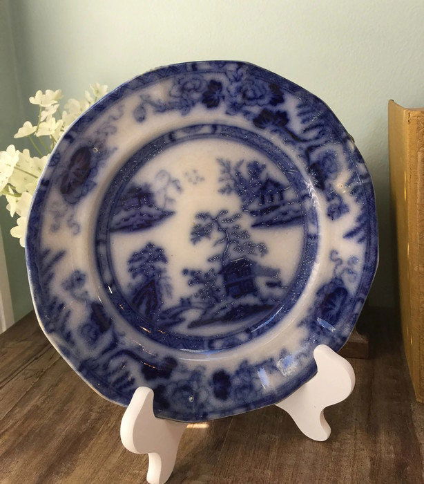 Antique Flow Blue Plate at Duckwells