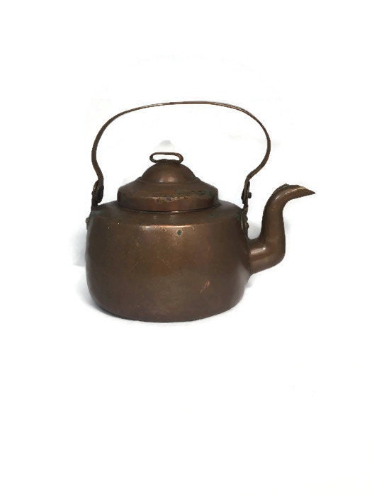 Antique Hand Wrought Copper Tea Kettle at Duckwells