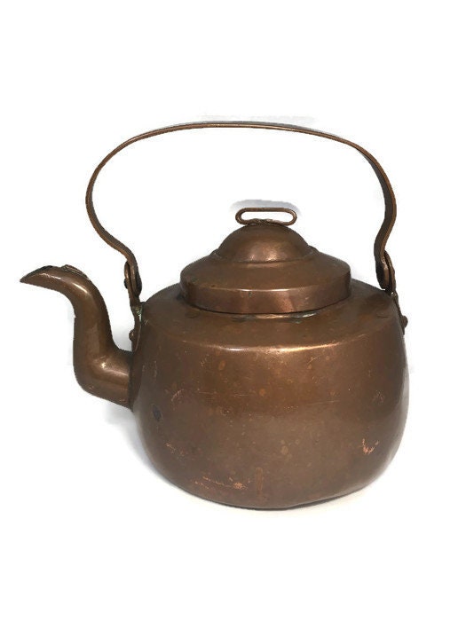 Antique Hand Wrought Copper Tea Kettle at Duckwells