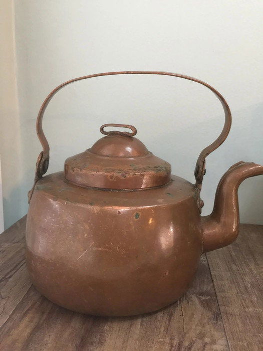 Antique Hand Wrought Copper Tea Kettle at Duckwells