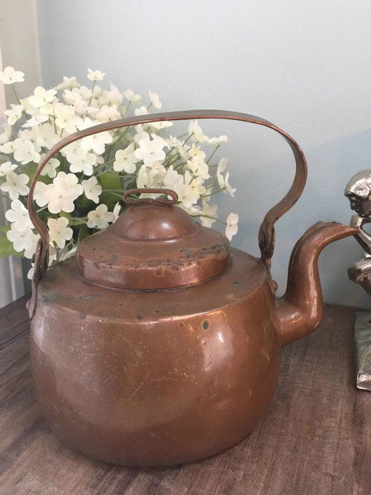 Antique Hand Wrought Copper Tea Kettle at Duckwells