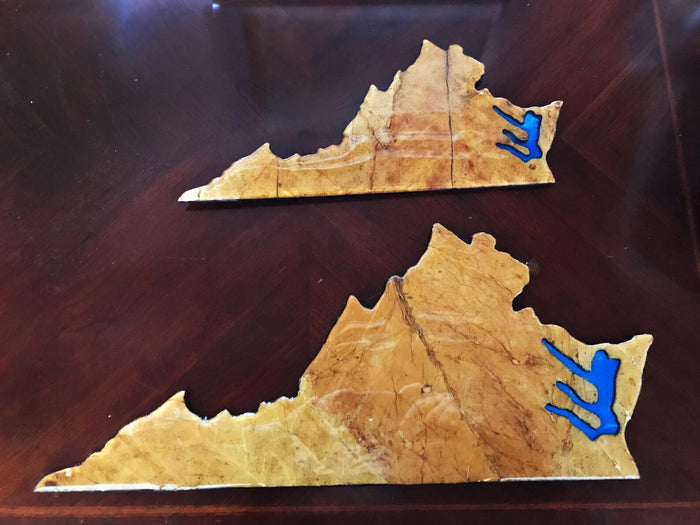 Artisan Leaf Virginia Map.