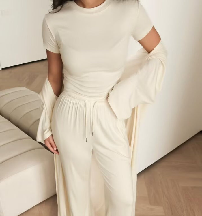 Autumn Winter Fashionable Knitted Three Suit Women Knitted Slim Graceful Vest Trousers Sports Work Pant