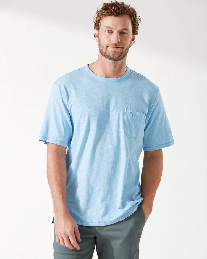 Bali Beach Short Sleeve Crew in Blue - Madison's Niche
