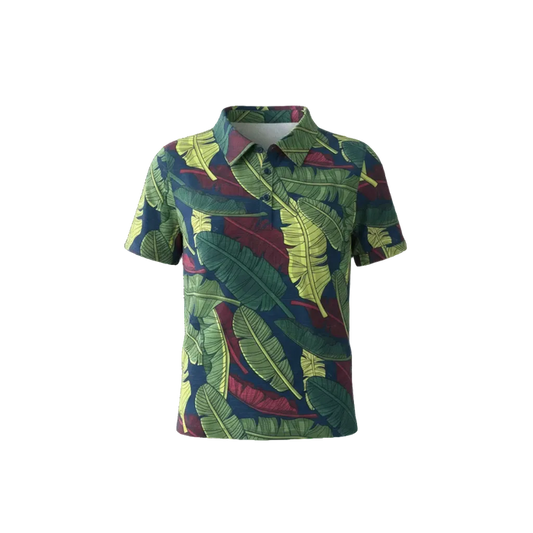 "Banana Patch Mash Up" Jungle Greens - OGA Youth Polo - Multi Green