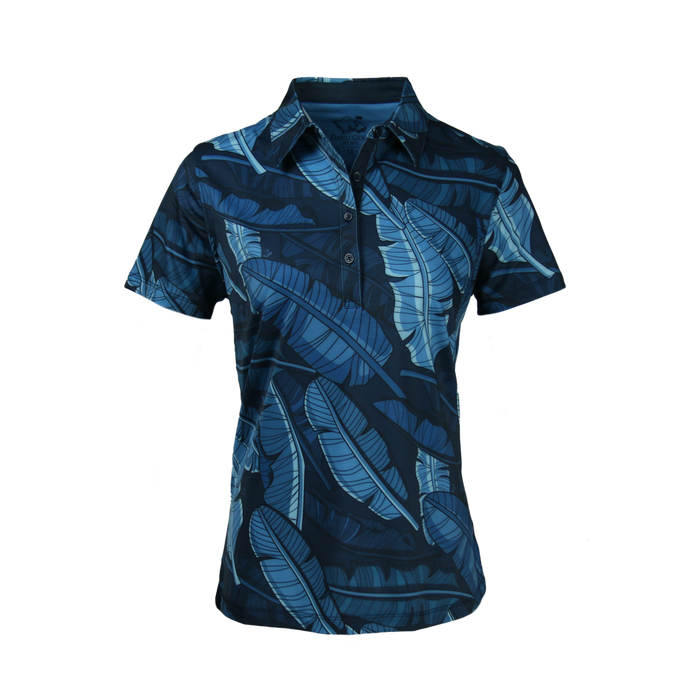 "Banana Patch Night  Blues" - OGA Women's Polo - Multi Blues